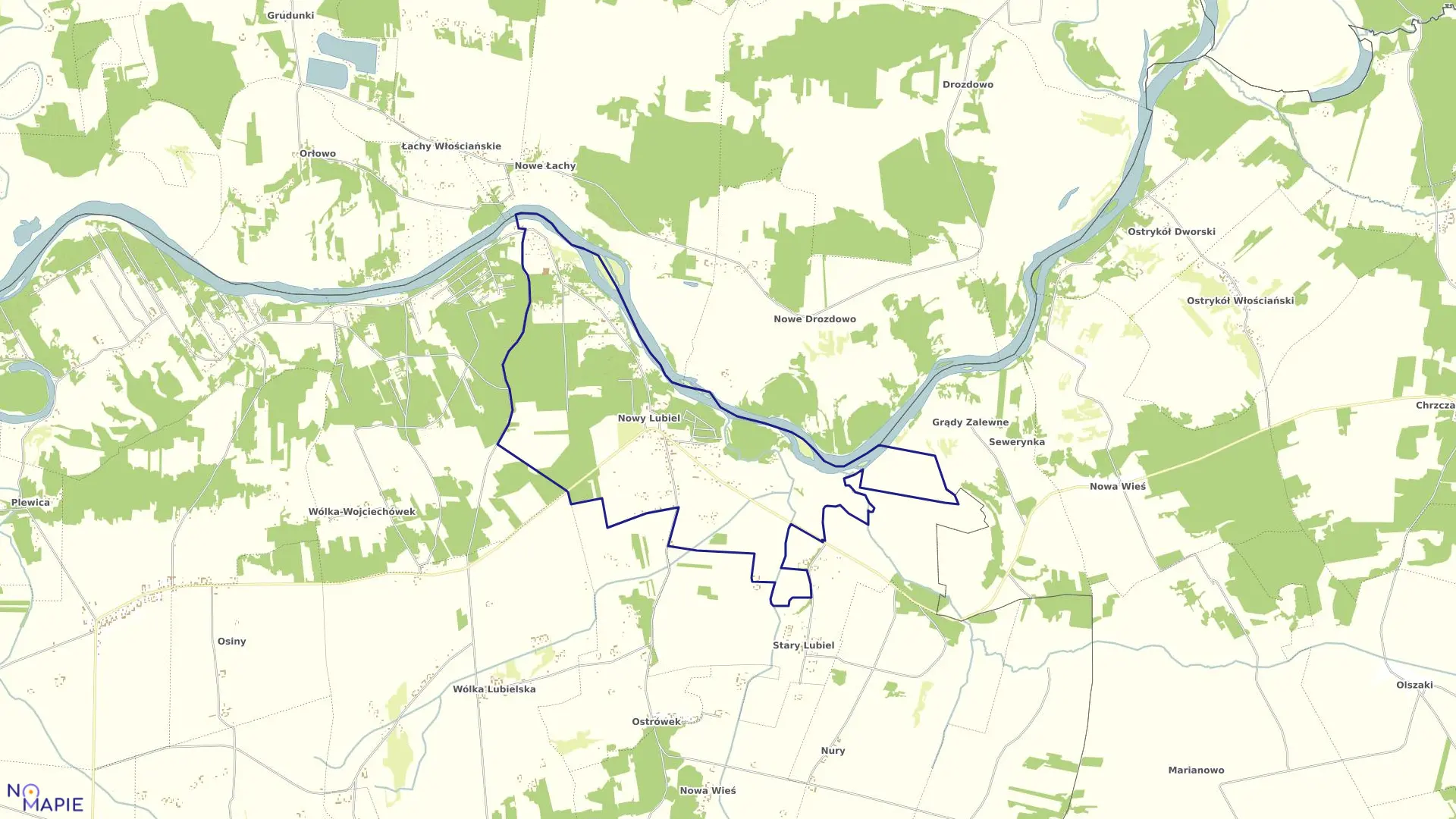 Mapa obrębu LUBIEL NOWY w gminie Rząśnik